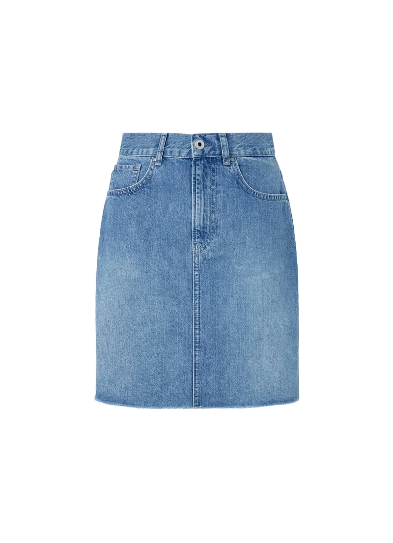 Pepe Jeans women's denim mini skirt HW PL901124MN9 medium blue