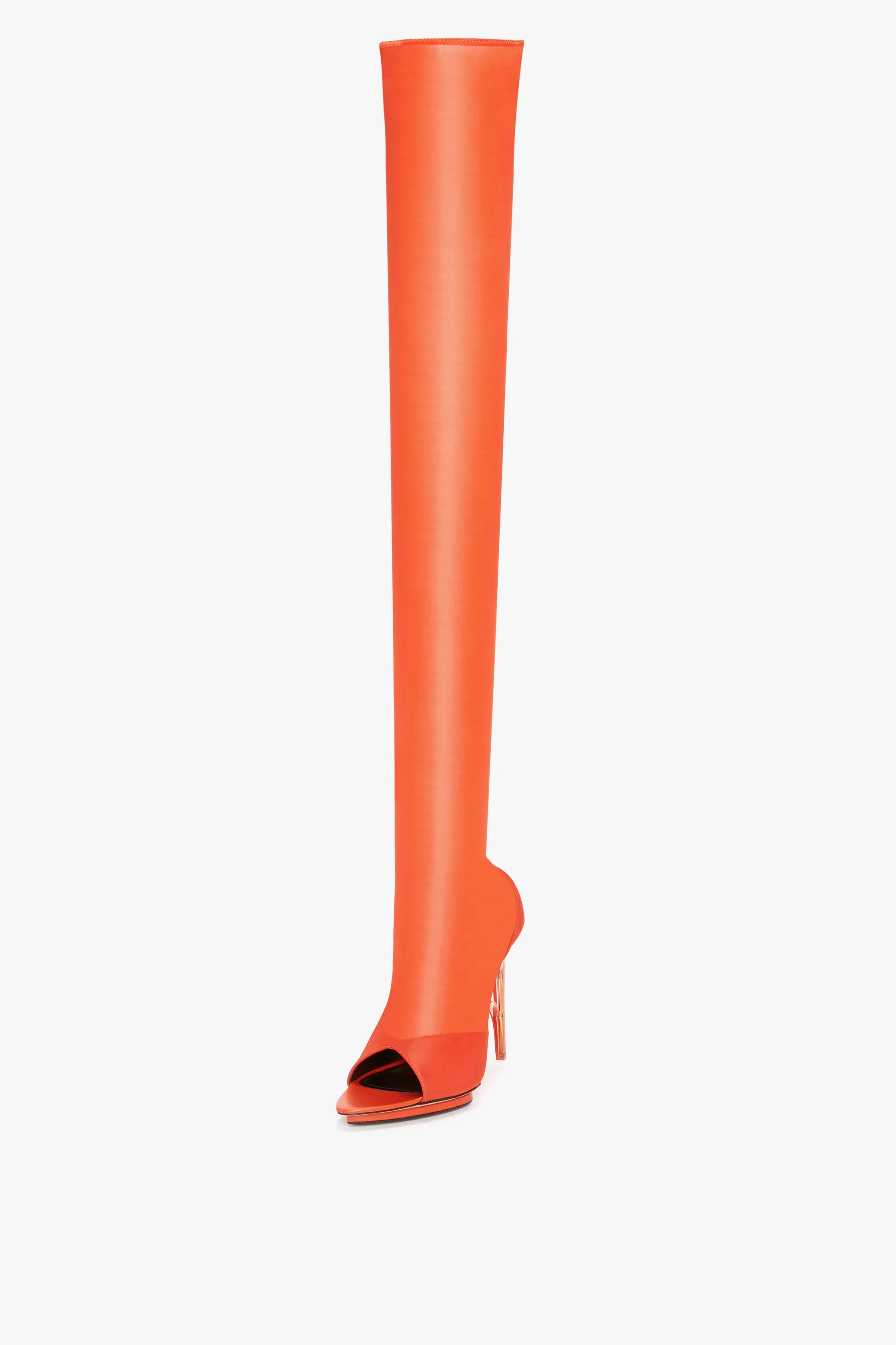 Pointy Toe Mesh Boot in Orange