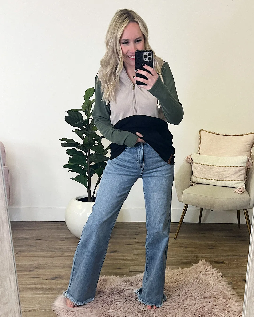 Risen Oakley Wide Leg Jeans