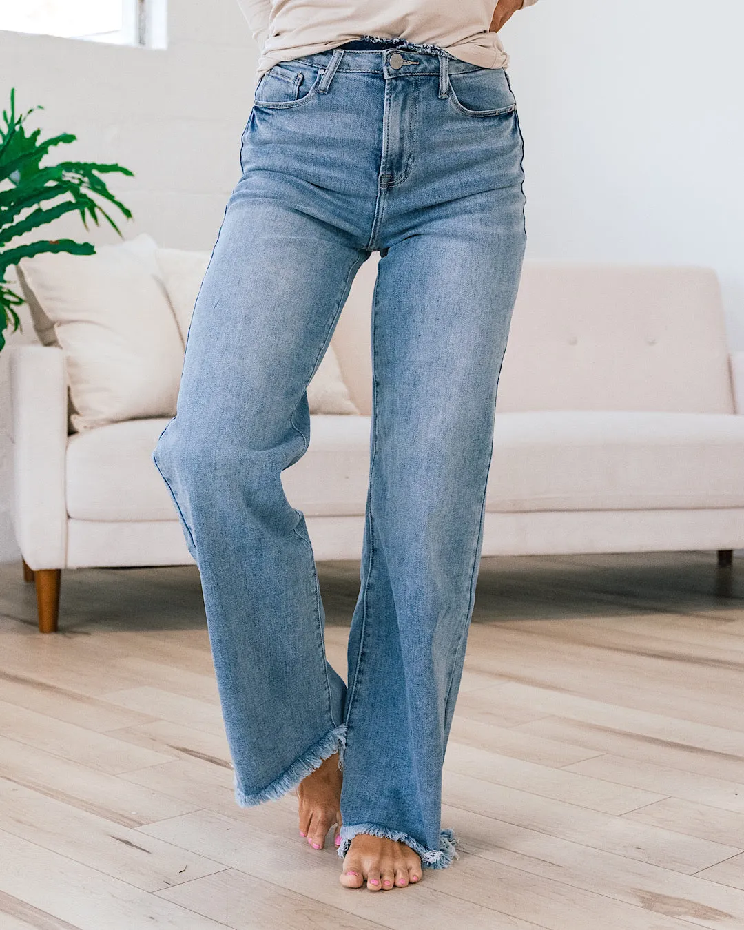 Risen Oakley Wide Leg Jeans