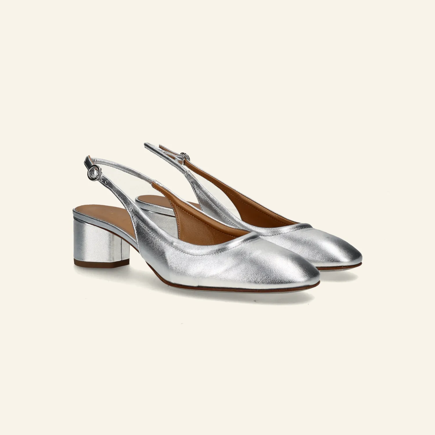 ROMY | Laminated Nappa Leather Silver