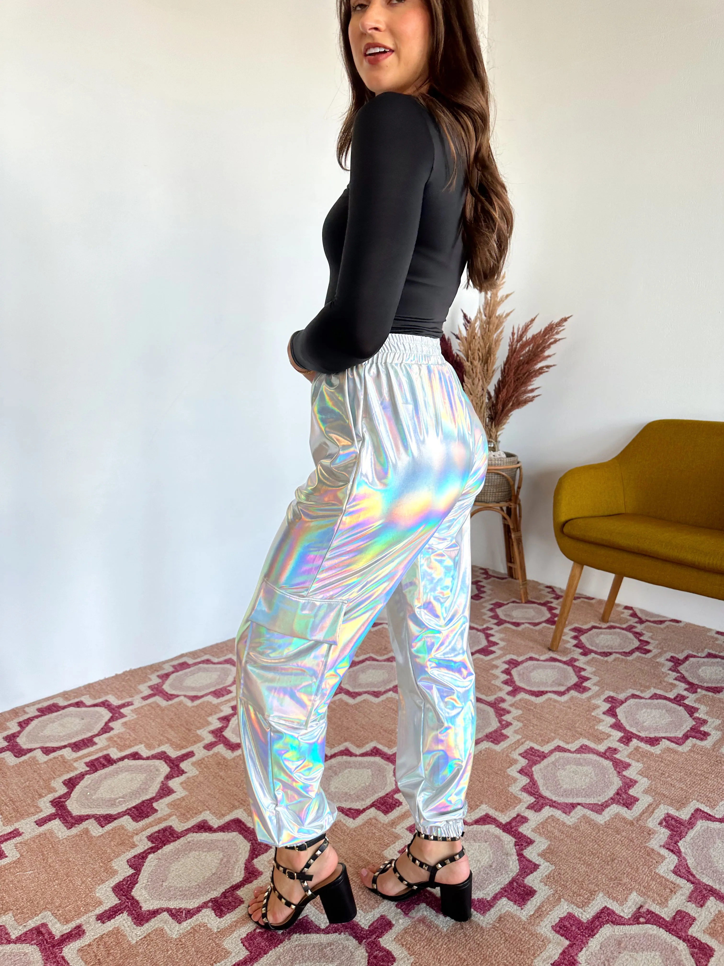 SIZE SMALL Party Girl Metallic Joggers