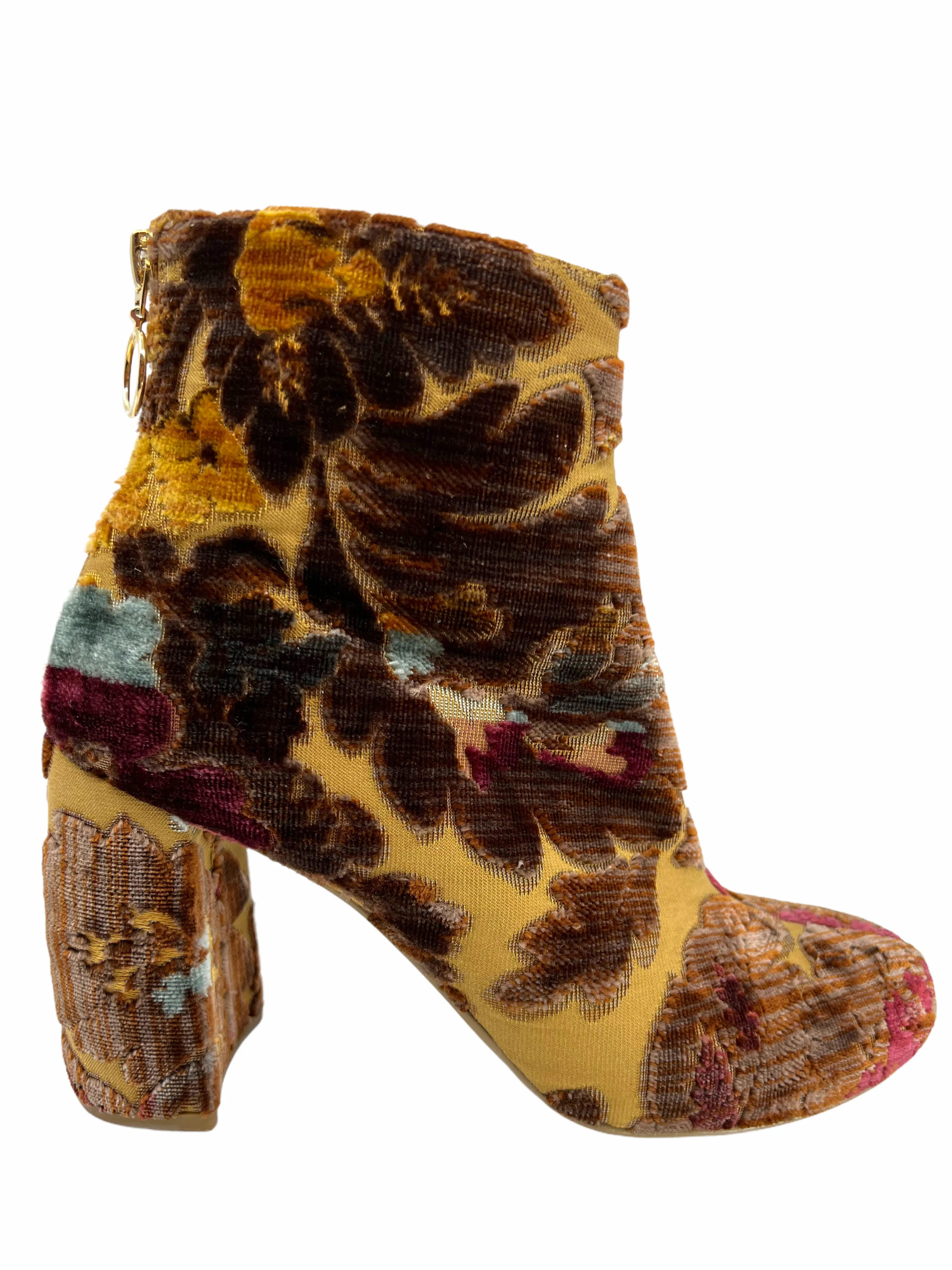 Stella McCartney Mustard Brocade Boots Size 9.5