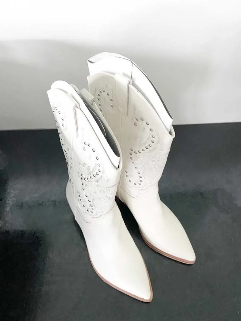 SULA BOOTS OFF WHITE LEATHER - re:vita