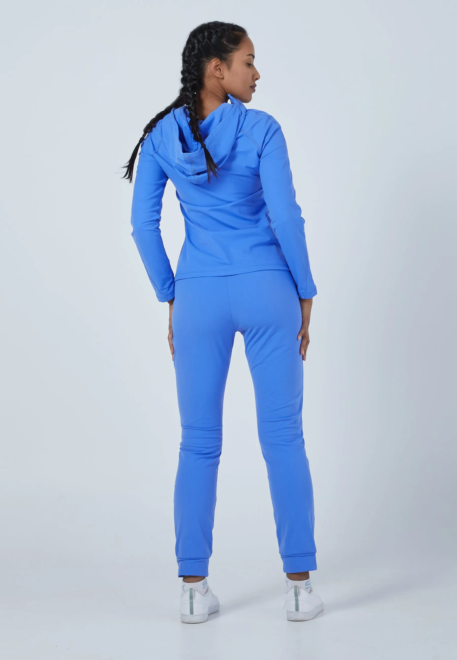 Tennis Hooded Jogger Tracksuit Top, cornflower blue