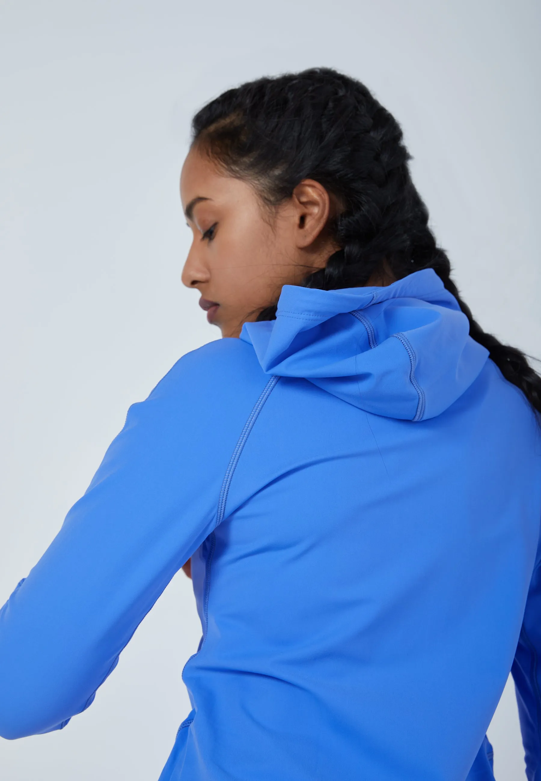 Tennis Hooded Jogger Tracksuit Top, cornflower blue