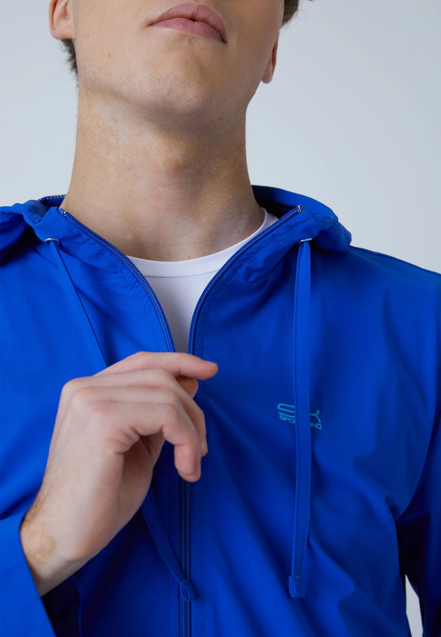 Tennis Woven Jacket with Hood, cobalt blue