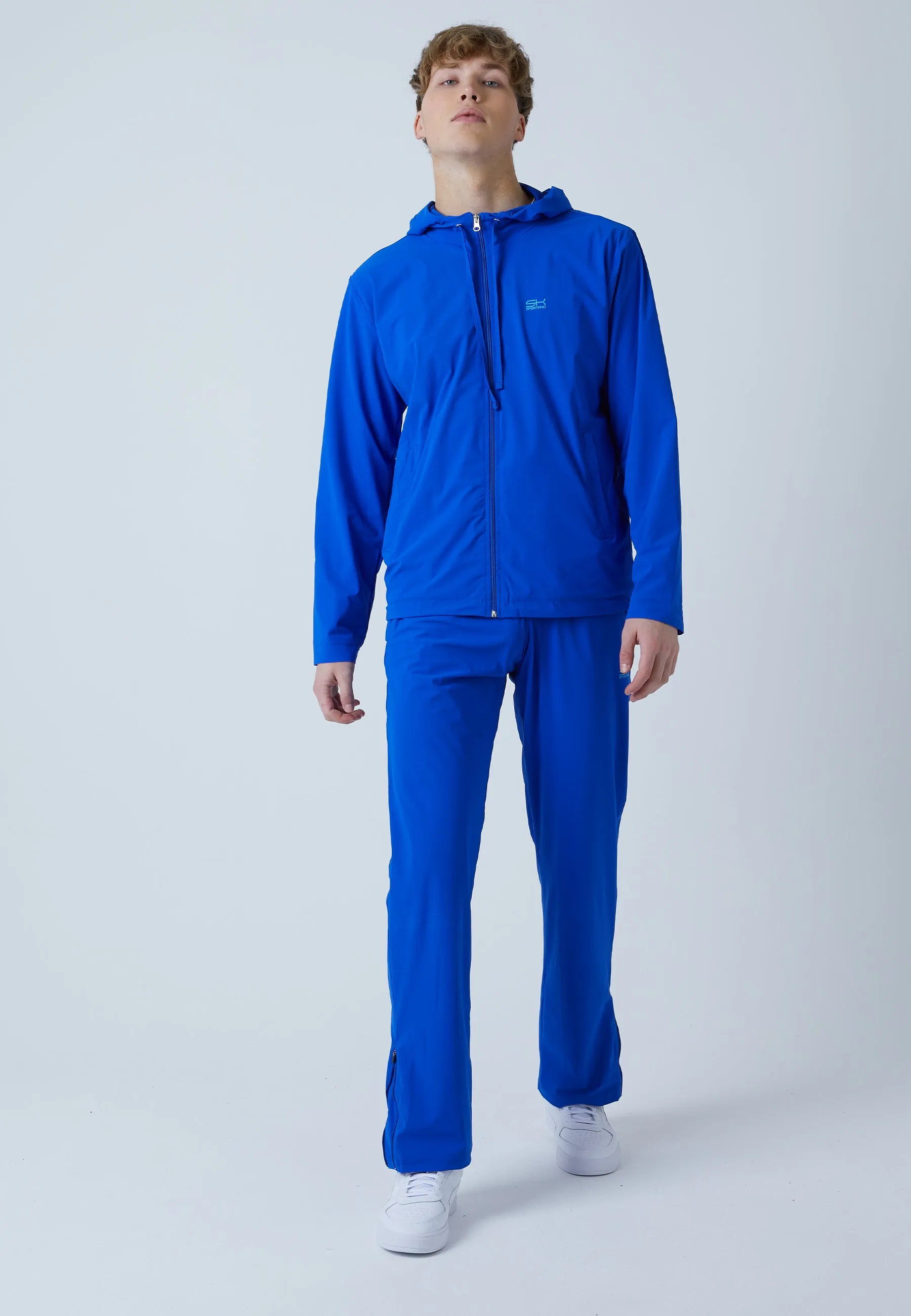 Tennis Woven Jacket with Hood, cobalt blue