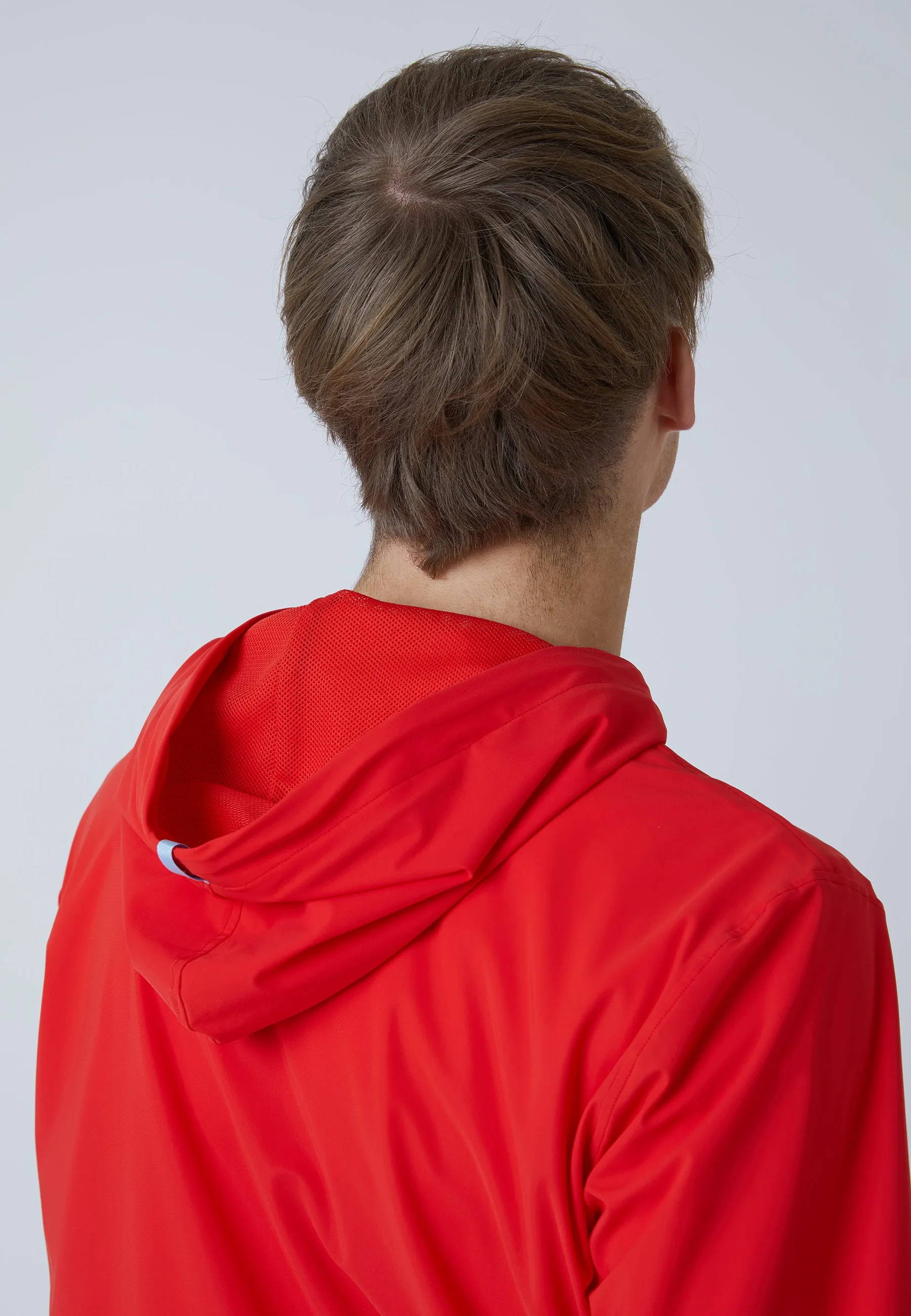 Tennis Woven Jacket with Hood, red