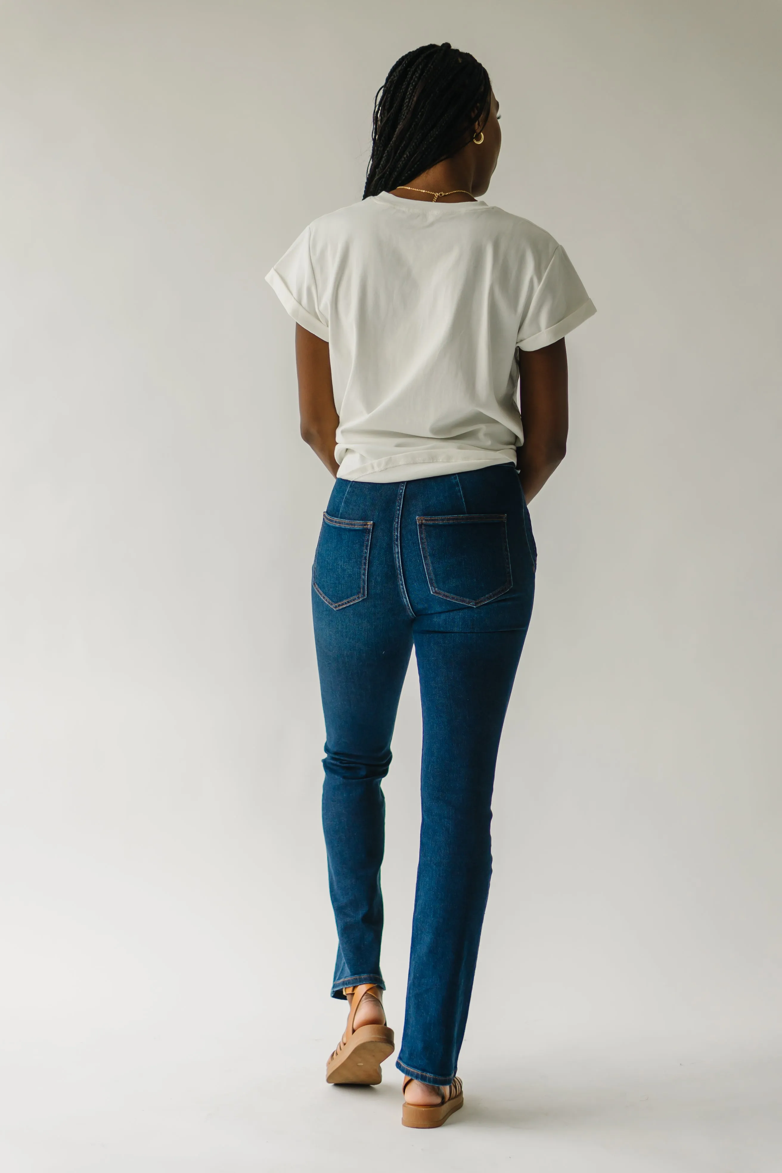 The Claymont High Rise Bootcut Jean in Dark Blue