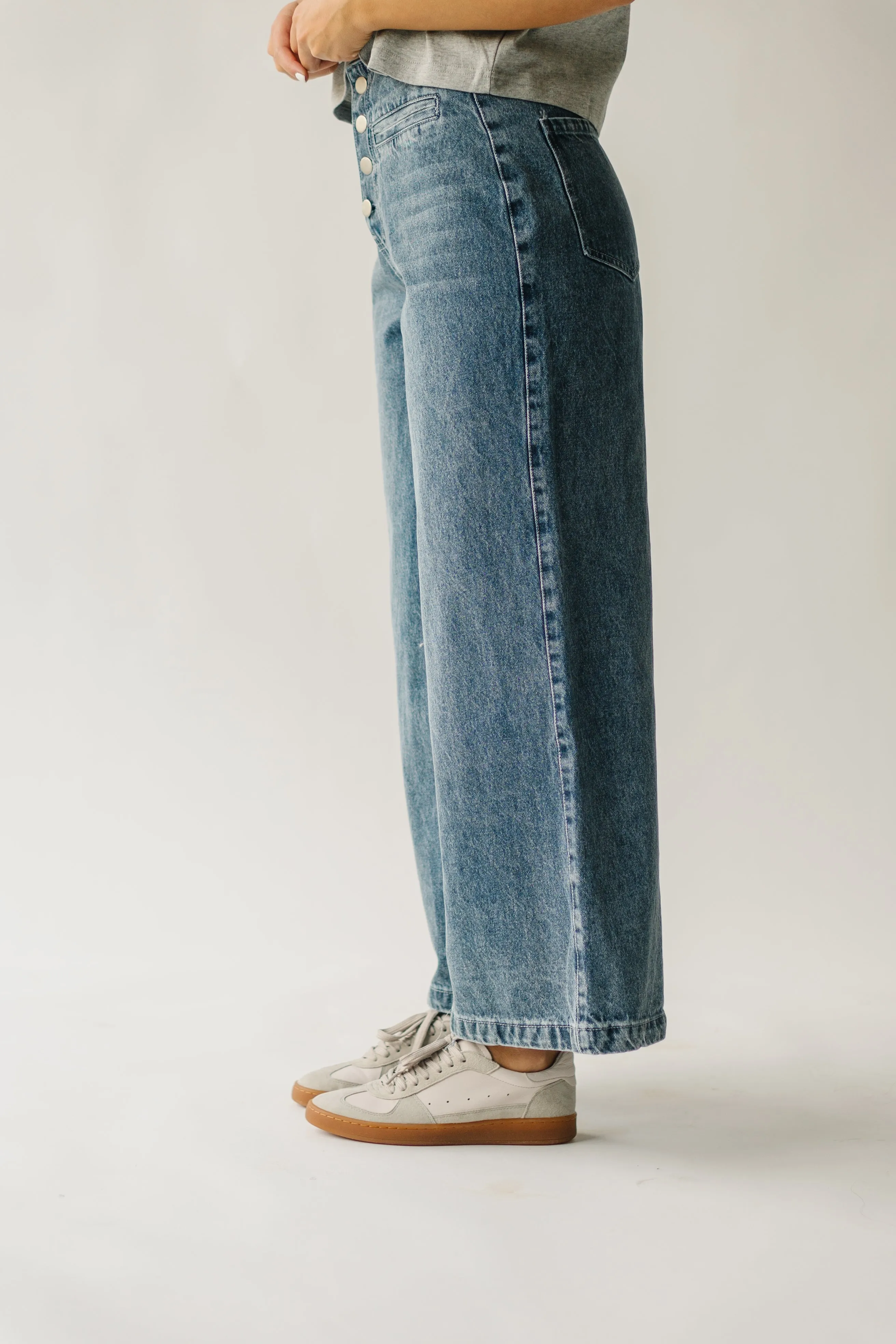 The Davian High Waisted Jean in Washed Denim