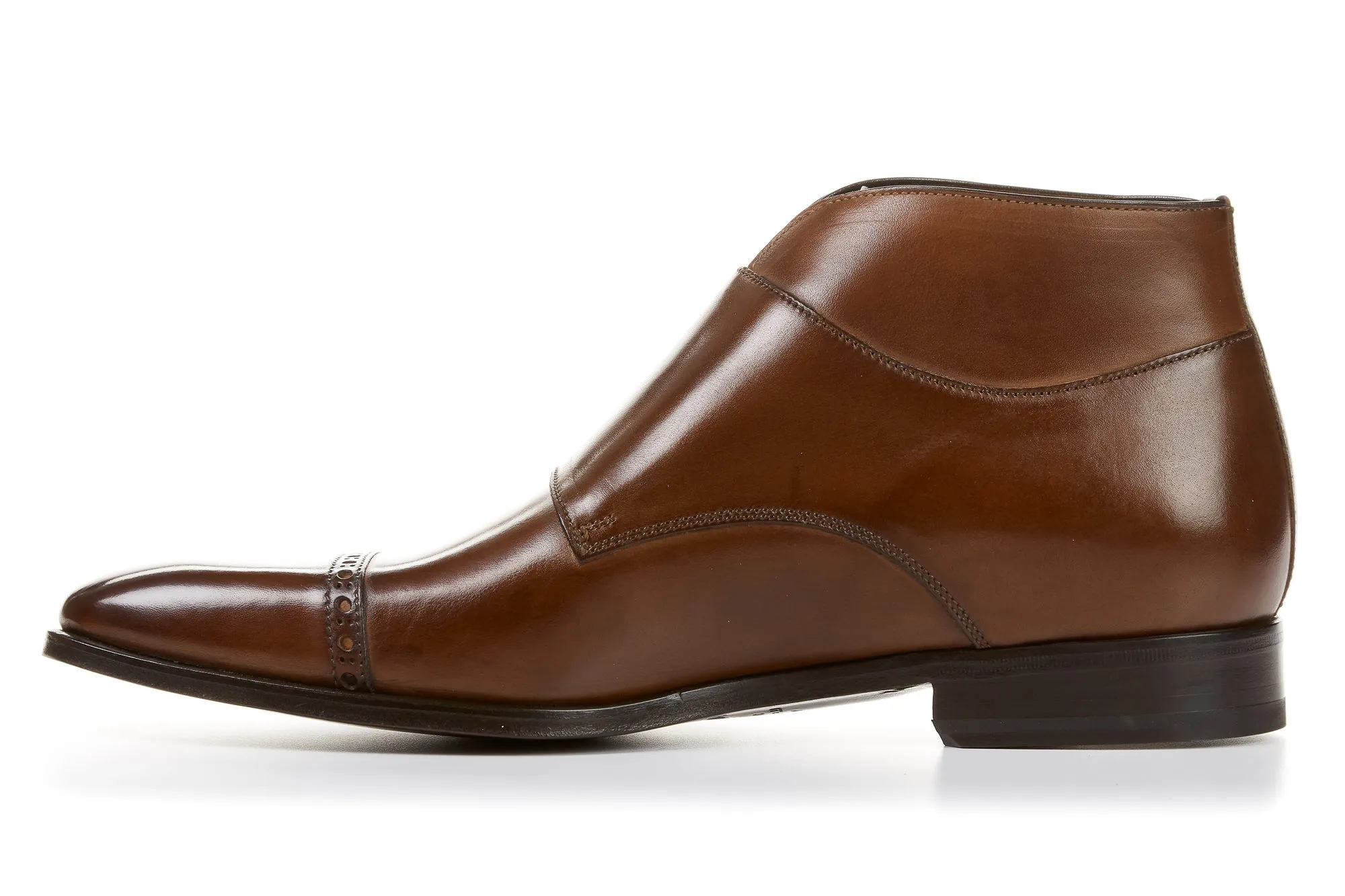 The Heston Double Monk Strap Boot - Marrone