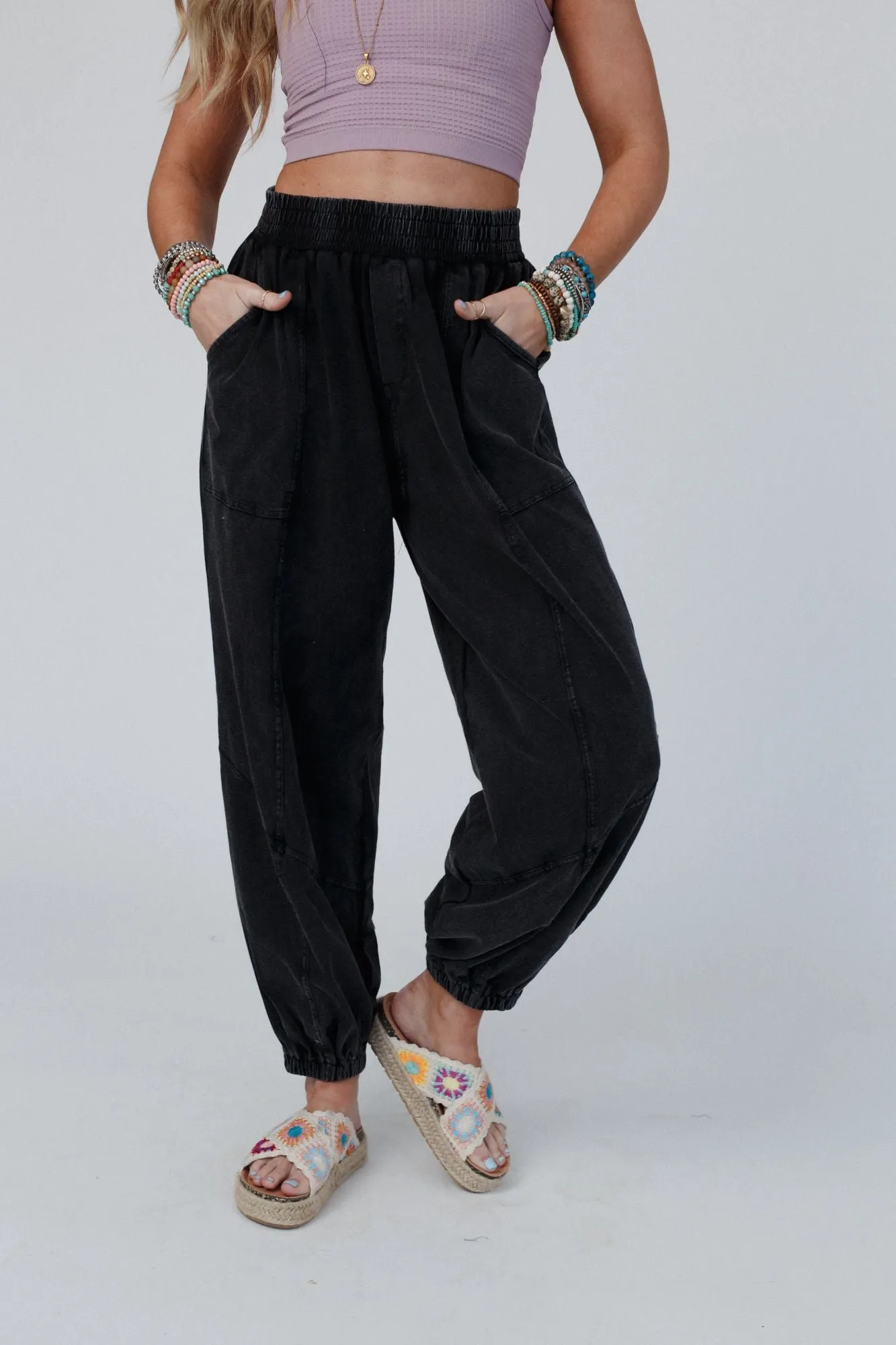 Tranquil Tide Jogger Pants - Black