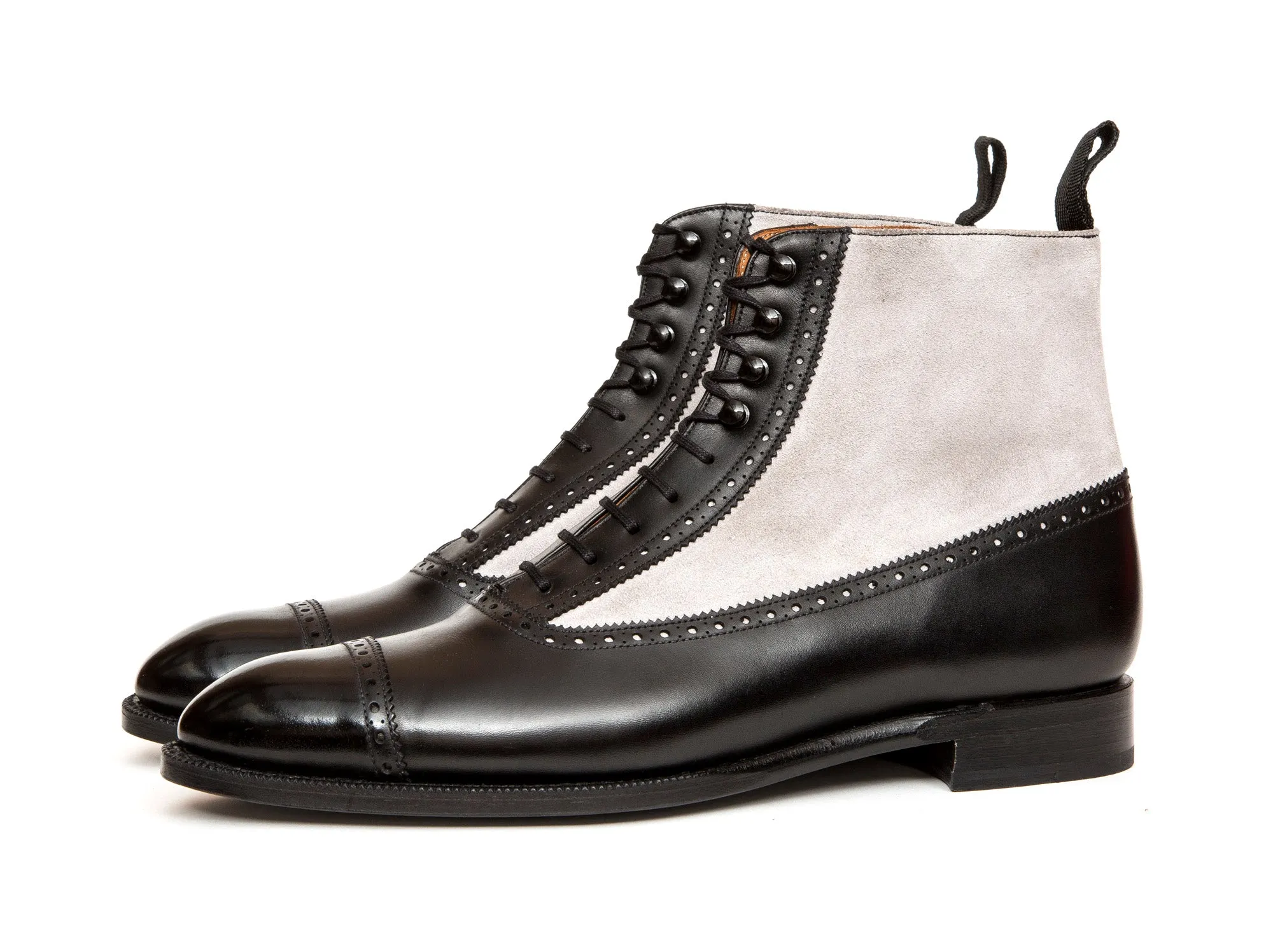 Tyler - MTO - Black Calf / Pearl Grey Suede - NGT Last - Single Leather Sole