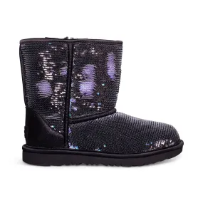 UGG Classic Short II Sequin Black Boots - Youth