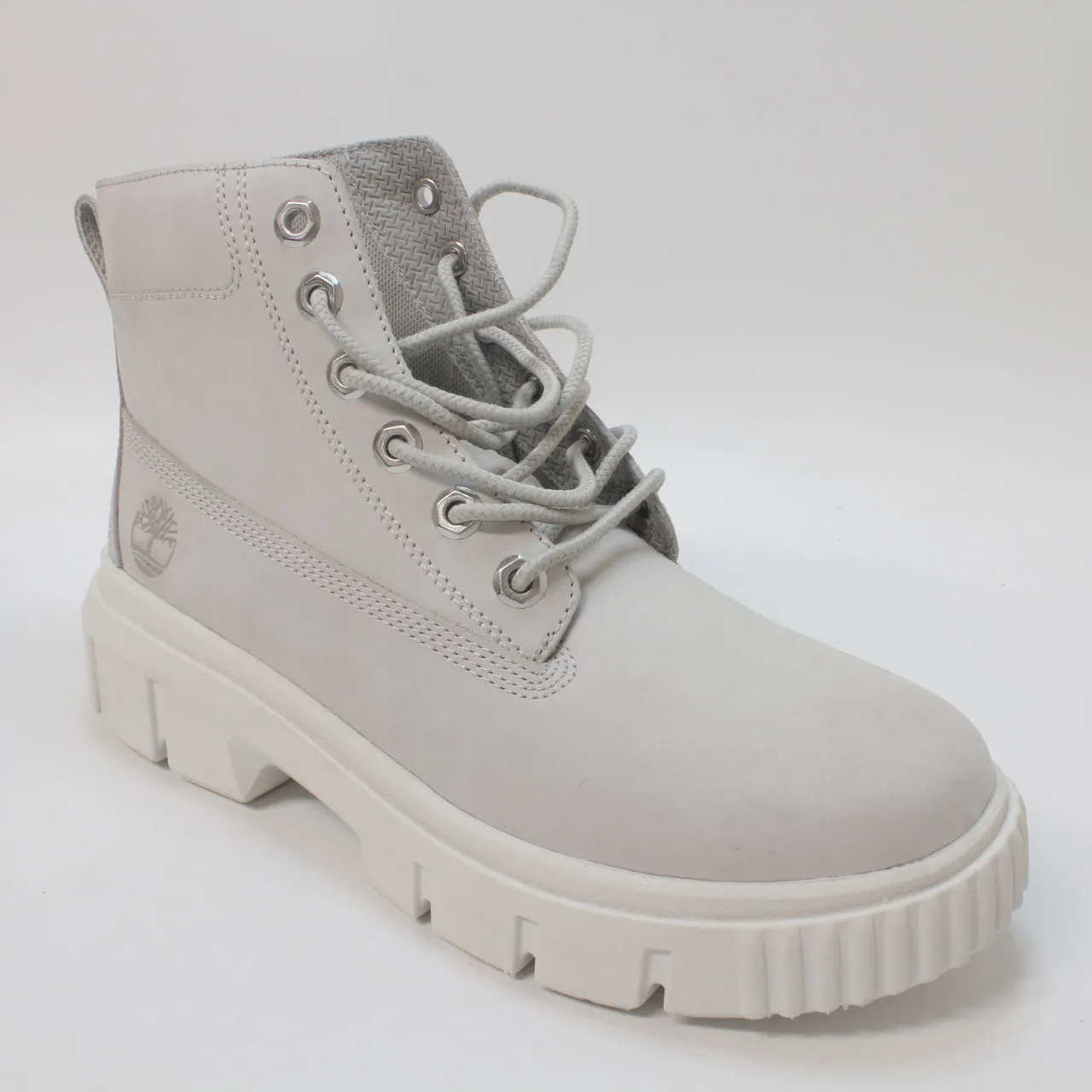 Womens Timberland Greyfield Leather Boots Light Grey Nubuck Uk Size 6