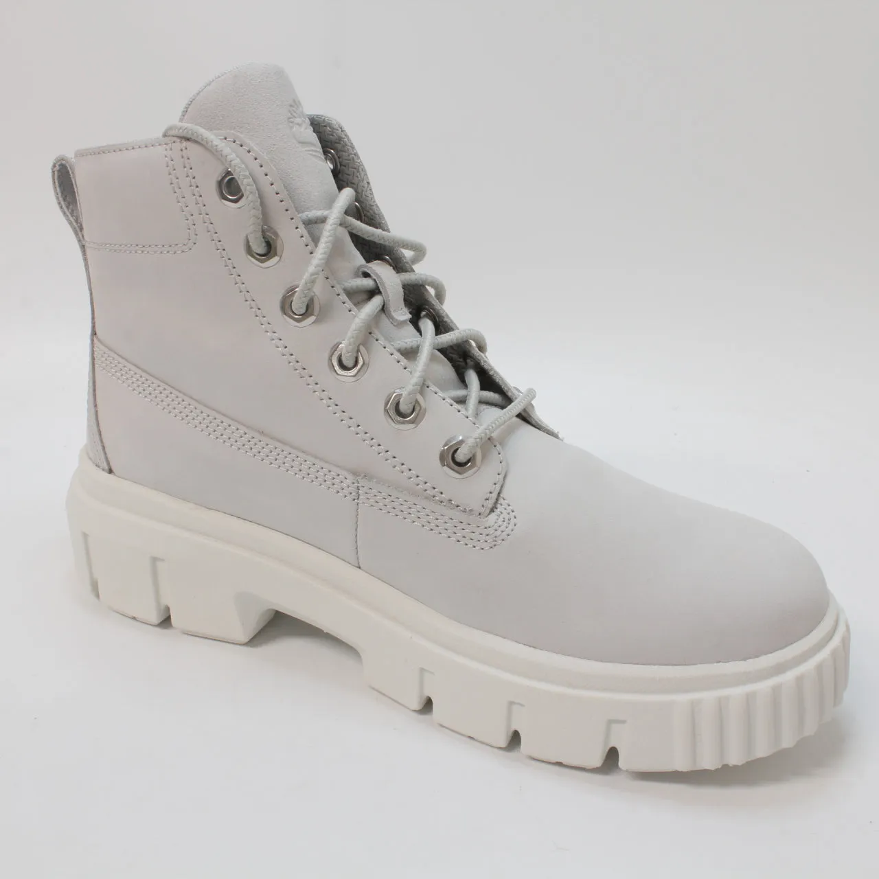 Womens Timberland Greyfield Leather Boots Light Grey Nubuck Uk Size 6