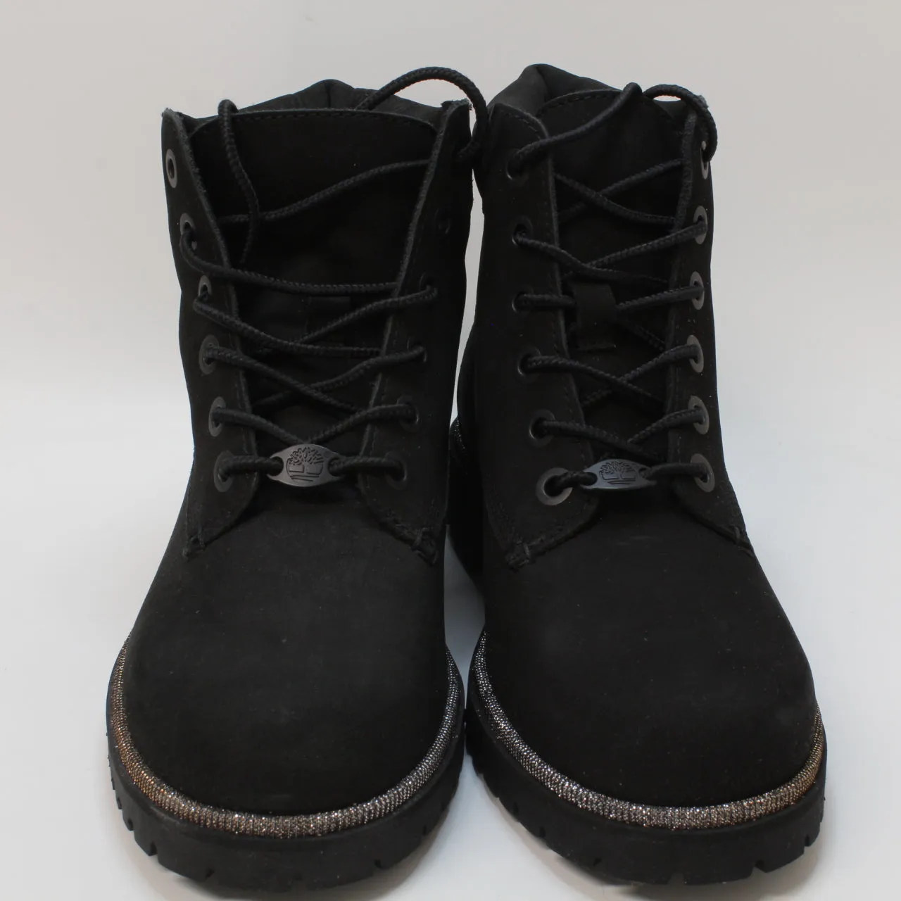 Womens Timberland Lyonsdale 6 Inch Boots Black Glitter Rand Uk Size 3.5